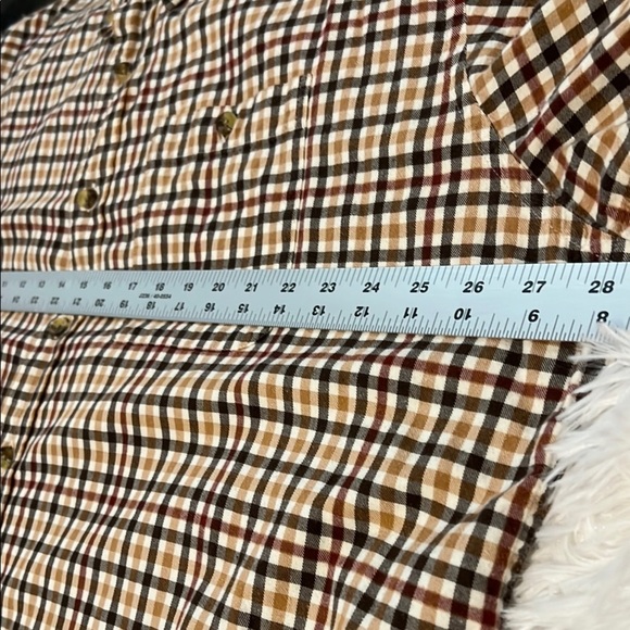 L.L. Bean Casual Button Down Shirt Brown and Tan - Picture 5 of 5